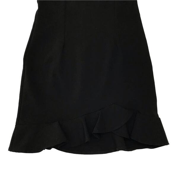 She & Sky Black Spaghetti Strap Ruffle Trim Sheath Dress L - Picture 3 of 8
